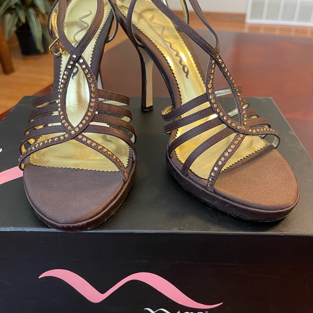 Chocolate Brown Nina Heels 8 1/2 M